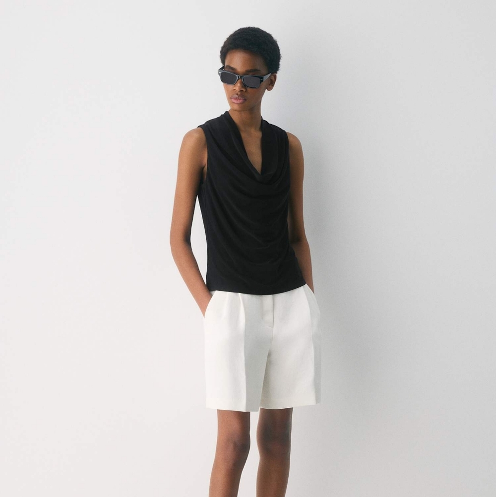 Babaton Black Smooth Matter Skybridge Cowl Top S